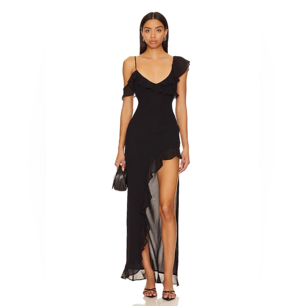 Chic Asymmetrical Black Dress
